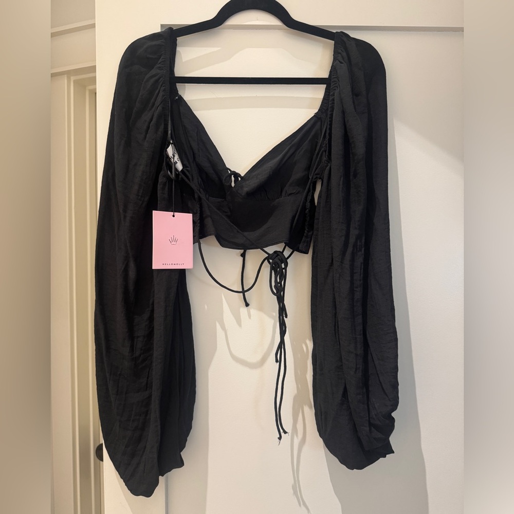 Hello Molly Black Long Sleeve Top